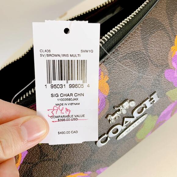 Coach CL406 Charlotte Shoulder Bag In Signature Canvas IN Brown Iris Multi - Picture 10 of 10